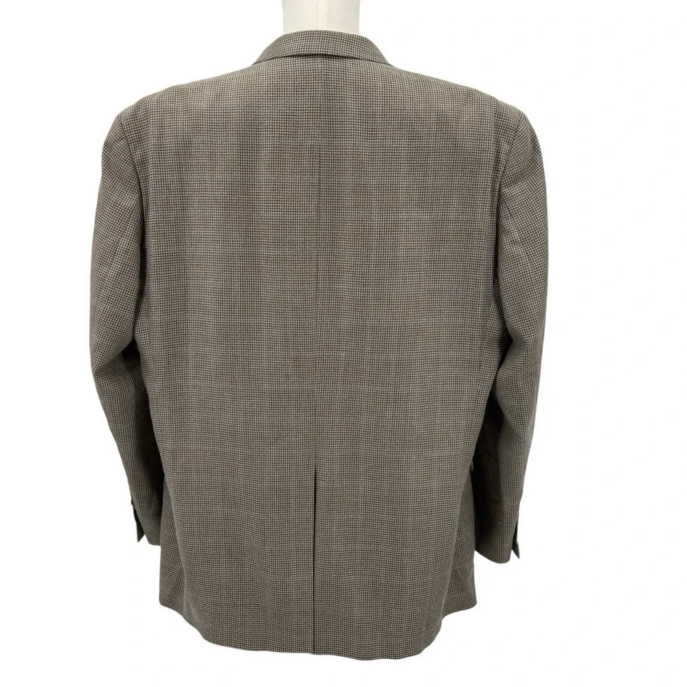Ralph Lauren 48L Sport Coat 51 Chest Silk Wool Glen Check Windowpane Made Canada